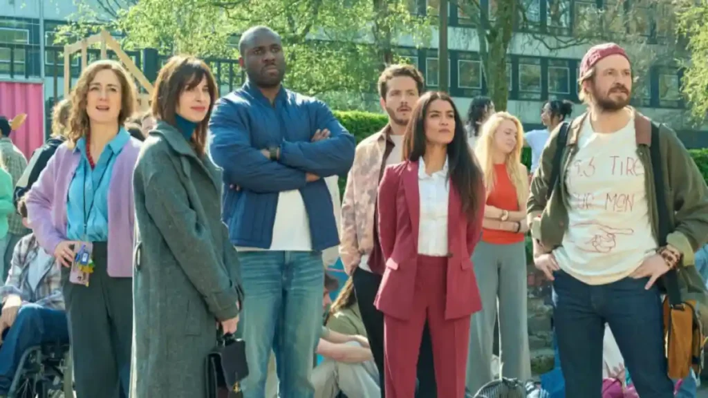 Laurence Arné starring as detective Lucie in the Netflix French comedy series Flunked.
